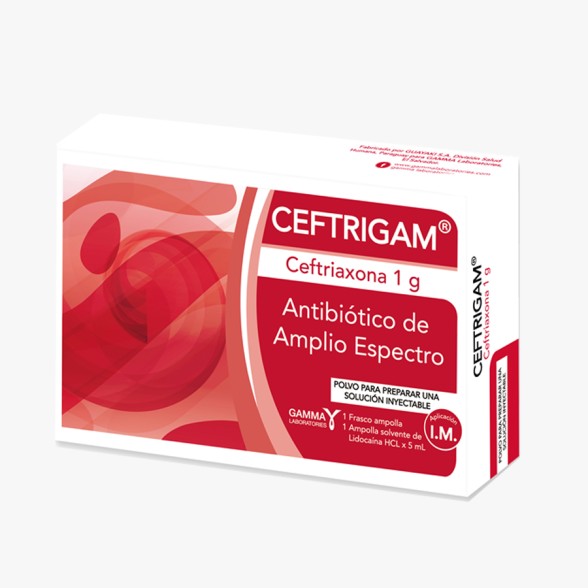 CEFTRIGAM (CEFTRIAXONA 1g) POLVO PARA PREPARAR SOLUCION INYECTABLE