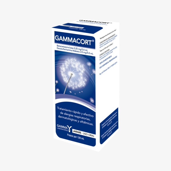 GAMMACORT BETAMETASONA BASE 0.25 MG; DEXCLORFENIRAMINA MALEATO 2.00MG JARABE